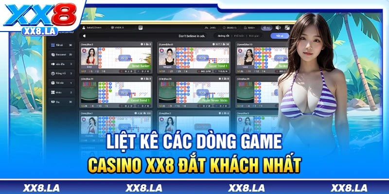 Liệt kê các dòng game casino XX8 đắt khách nhất